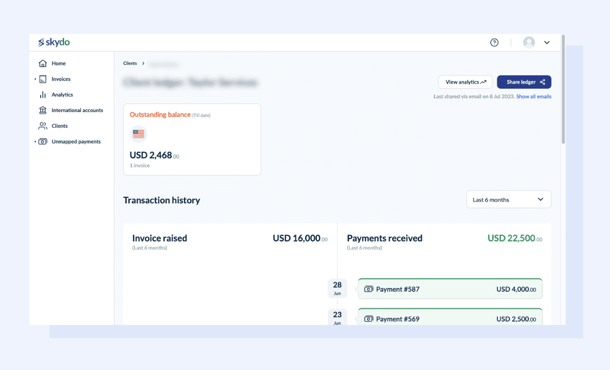Monitor Receivable Payments With Skydo’s Payment Tracking Feature