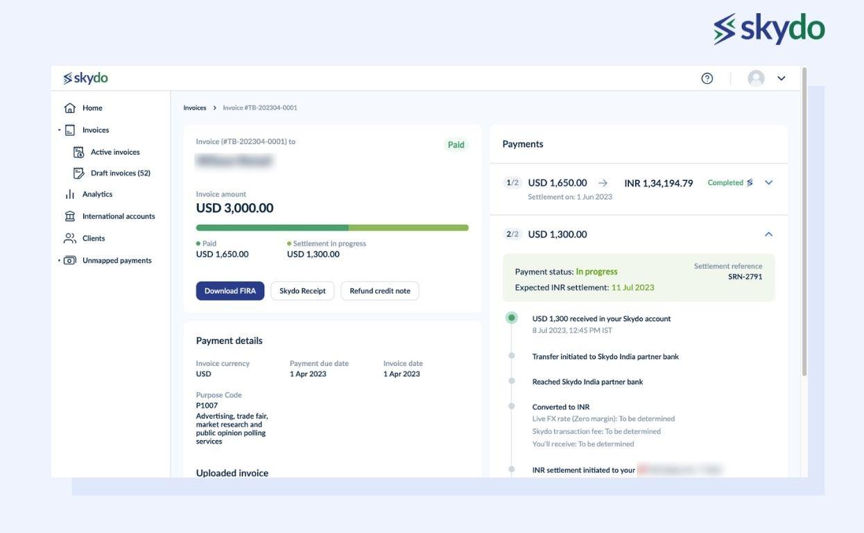 track payments in real-time