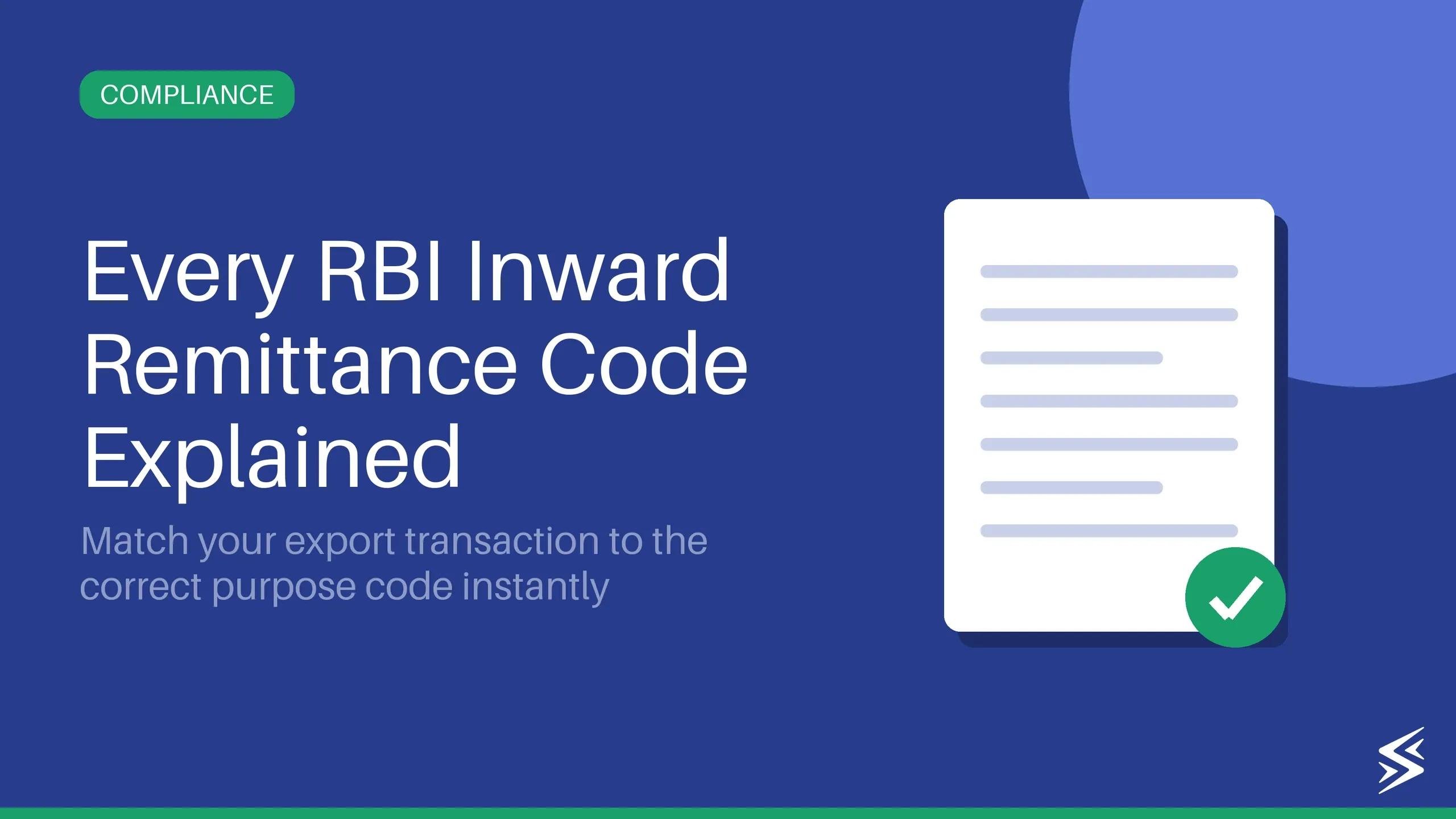 RBI Purpose Code for Inward Remittance: Essential Guide
